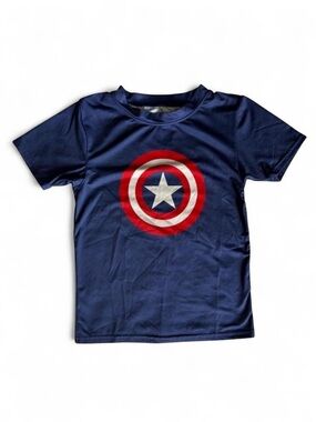 Marvel Avengers Captain America Rash Guard Swim Shirt Size 8